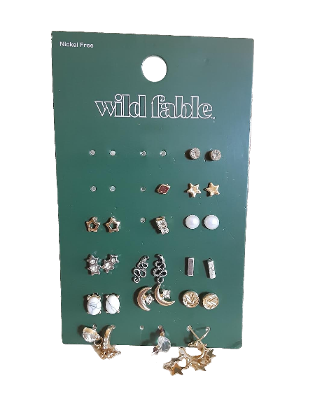 half-empty card of Wild Fable post earrings