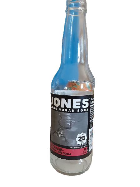 Jones soda bottle with frog on the front